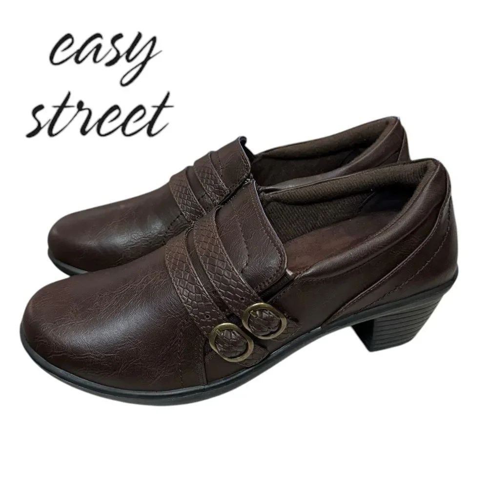 New Easy Street Women's Stroll Brown Slip-on Booties 9.5M 11M